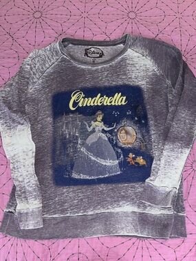 Disney Cinderella sheer Pullover - Gray with Navy and Yellow Accents